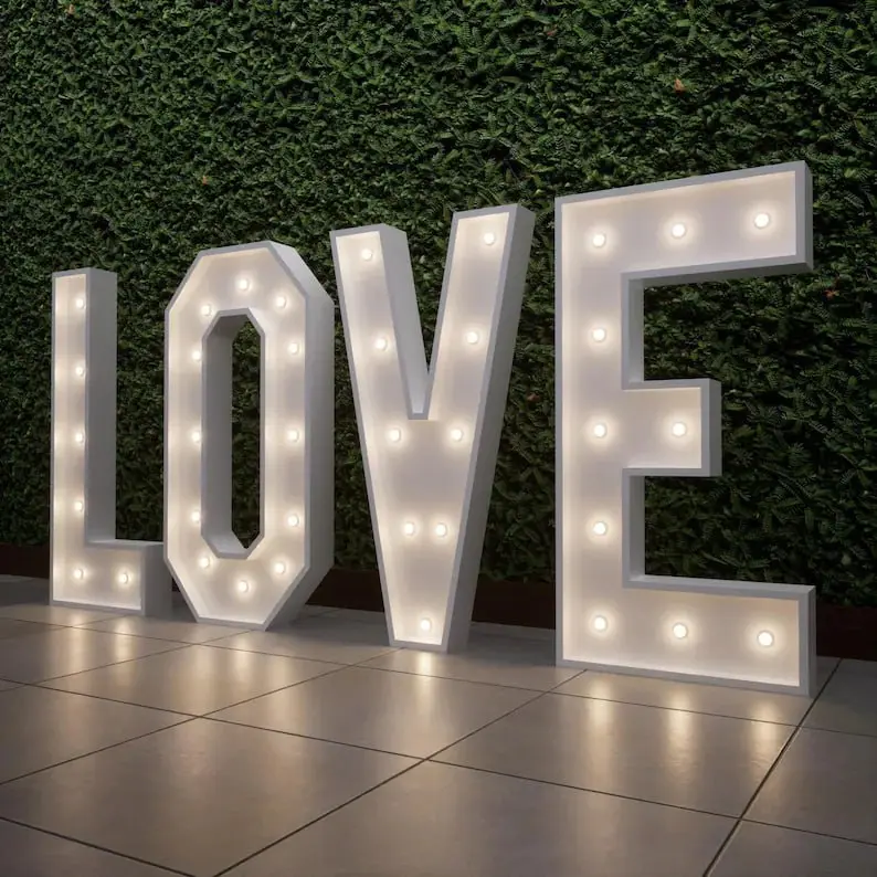 LED LOVE letters hire - Knot Just Flowers